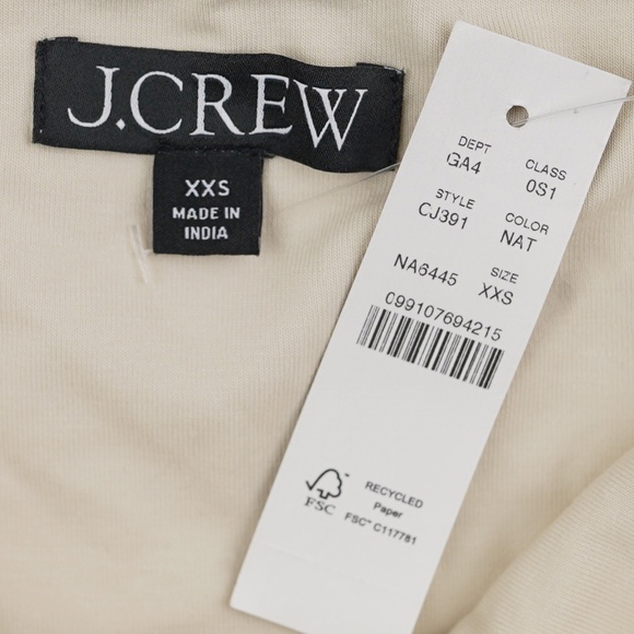 New JCREW Size XXS Strapless Colorblock Mixy Dress Black & Natural $128 CJ391 - Picture 5 of 5